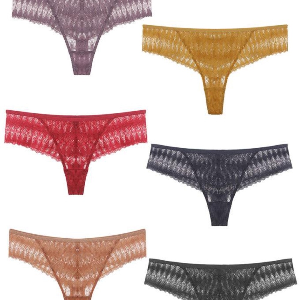 Geometric Lace Hip Hugger Thong Panty NEW!